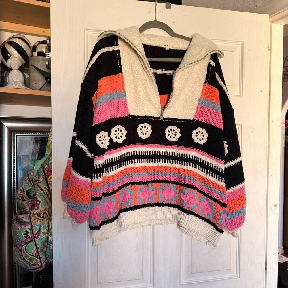 POL Multicolor V-Neck Sweater